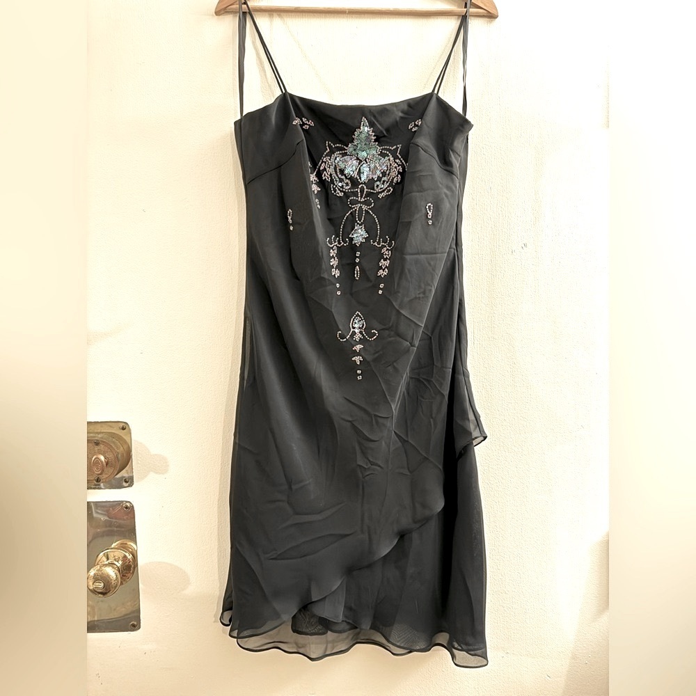Y2K Rimini beaded black fairy dress whimsical size 10